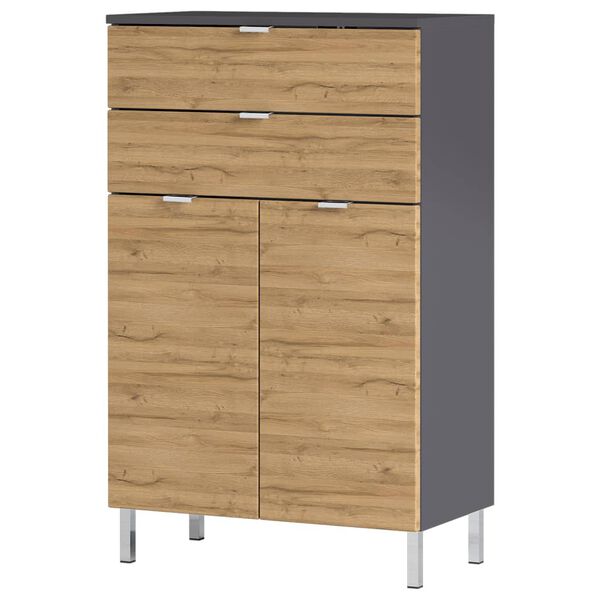 Germania Kommode GW-Mauresa 34x60x97 cm Graphit und Enkel-Eiche