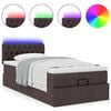 vidaXL Ottoman-Bett mit Matratze & LEDs Dunkelbraun 80x200 cm Stoff