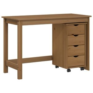 vidaXL Schreibtischschrank-Set 2 stk. Honigbraun Massives Kiefernholz