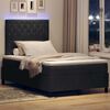 vidaXL LED Boxspringbett mit Matratze Schwarz 120 x 200 cm Stoff