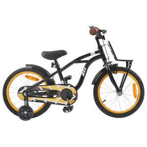 vidaXL Kinderfahrrad 16 Zoll f&uuml;r 4-6 Jahre alt Schwarz