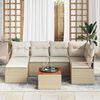 vidaXL Garten-Sofa-Set 7 pcs Beige und Wei&szlig;