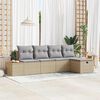 vidaXL Gartensofa-set mit Kissen 5 pcs Beige Poly-Rattan