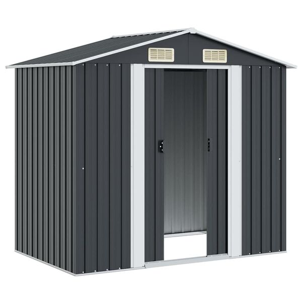 vidaXL Gartenschuppen Anthrazit Stahl 204 x 132 x 186 cm
