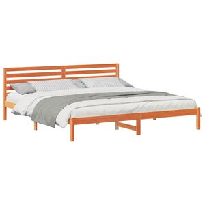 vidaXL Bettrahmen Wachsbraun 180 x 220 cm Massives Kiefernholz
