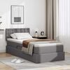 vidaXL Bett mit Stauraum und LED mit LED Grau 90 x 190 cm Kunstleder
