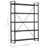 vidaXL B&uuml;cherregal 5 F&auml;cher Schwarz 140x30x180 cm Mango Massivholz