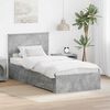 vidaXL Bettrahmen mit Kopfteil Beton Grau 90 x 200 cm Holzwerkstoff