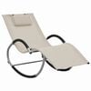 vidaXL Sonnenliege mit Kissen Creme Textilene