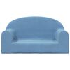 vidaXL Kindersofa 2-Sitzer Blau Weich Pl&uuml;sch