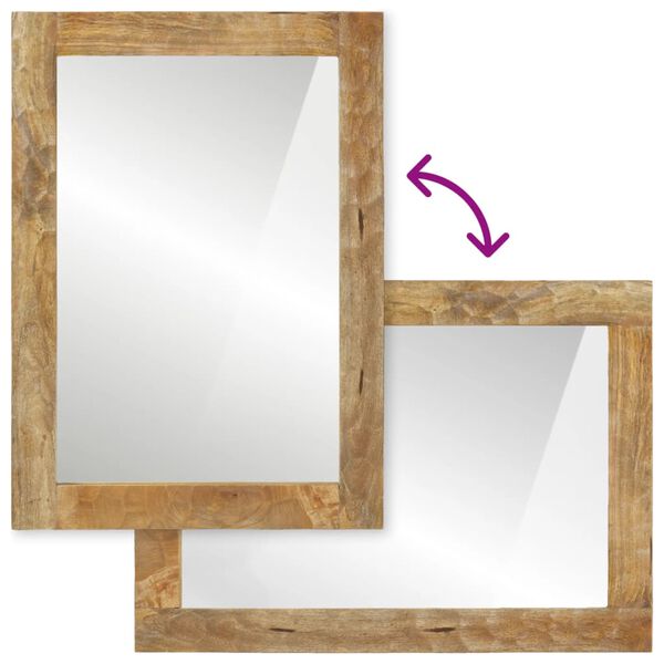 vidaXL Badspiegel 50x70x2,5 cm Massivholz Mango und Glas