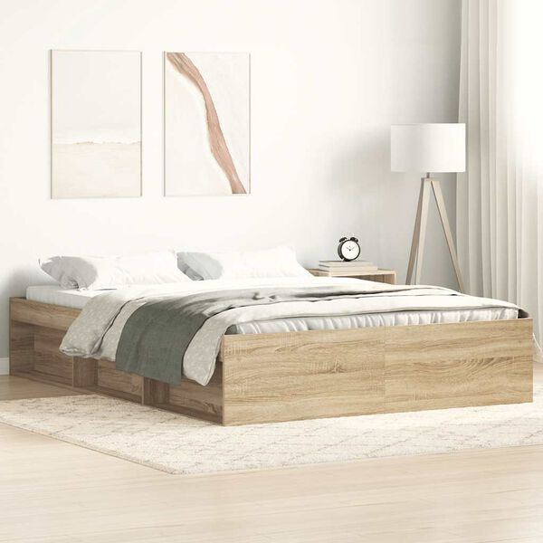 vidaXL Bettgestell Sonoma-Eiche 150x200 cm