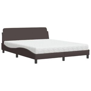 vidaXL Bett mit Matratze "Dover" Dunkelbraun 160x200 cm Stoff