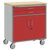 vidaXL Werkbank mit Schubladen 2 pcs Rot und Grau 75 x 45 x 85 cm