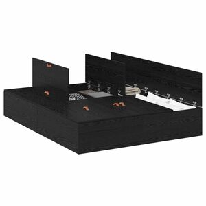 vidaXL Aufbewahrungsbettgestell Schwarz Eichen-Optik 150 x 200 cm