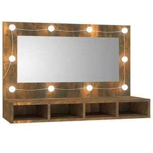 vidaXL Spiegelschrank mit LED R&auml;uchereiche 90x31,5x62 cm