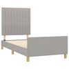 vidaXL Bettgestell ohne Matratze Hellgrau 90x200 cm Stoff