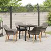 vidaXL Garten Essgruppe mit Kissen 5 pcs Grau Poly-Rattan