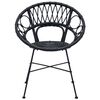 vidaXL Esszimmerstuhl 2 pcs Schwarz 49 x 51 x 81 cm Rattan und Eisen