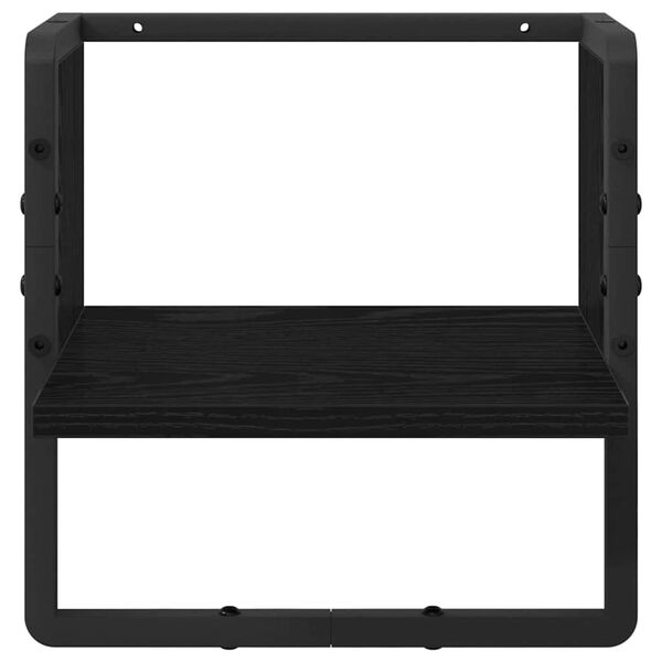 vidaXL Wandregal Schwarz Eichen-Optik 30 x 25 x 30 cm Holzwerkstoff