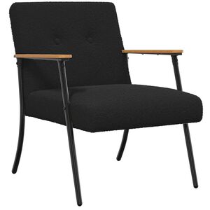 vidaXL Sessel Schwarz 59 x 75 x 78 cm Lockiger woll&auml;hnlicher Stoff