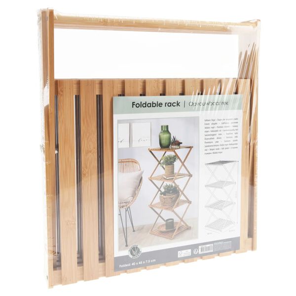 Home&Styling Klappregal mit 4 B&ouml;den Bambus