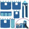 vidaXL Etagenbett mit Rutsche und Gardinen Blau 80x200 cm