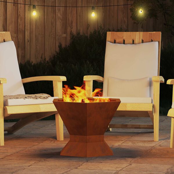 vidaXL Feuerstelle Braun 50 x 50 x 40 cm Wetterfeststahl