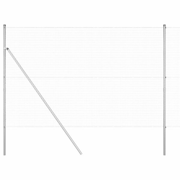 vidaXL Zaunpfosten Silber 10 x 1,6 m (25 x 25 mm Maschenweite) Stahl
