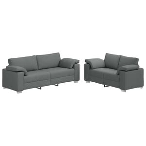 vidaXL Sofa 2 stk. Dunkelgrau Stoff