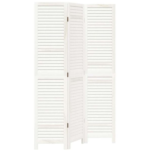 vidaXL 3-tlg. Raumteiler Weiß Massivholz Paulownia