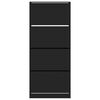 vidaXL Schuhschrank mit 4 Klappen Schwarz 80x34x187,5 cm