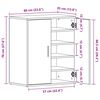 vidaXL Schuhschrank Sonoma-Eiche 60x35x70 cm Holzwerkstoff