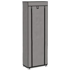 vidaXL Schuhschrank mit Abdeckung Grau 57 x 29 x 162 cm Stoff