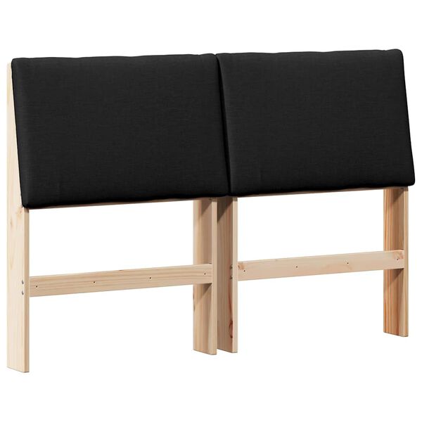 vidaXL Gepolstertes Kopfteil Schwarz 160 cm Massives Kiefernholz