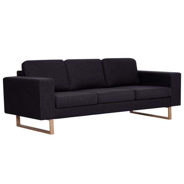 vidaXL 3-Sitzer-Sofa Stoff Schwarz