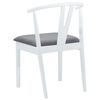 vidaXL Esszimmerstuhl 2 pcs Wei&szlig; und Grau Massives Gummiholz