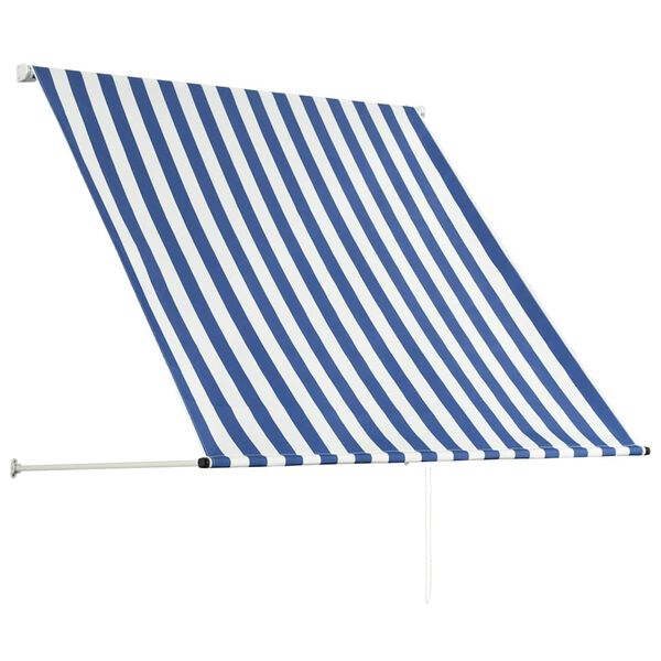 vidaXL Einziehbare Markise 150&times;150 cm Blau und Wei&szlig;