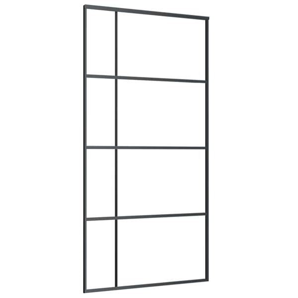 vidaXL Schiebet&uuml;r ESG Glas und Aluminium mattiert 102,5x205 cm Schwarz
