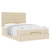 vidaXL Ottoman-Bett mit Matratze Creme 140x200 cm Stoff