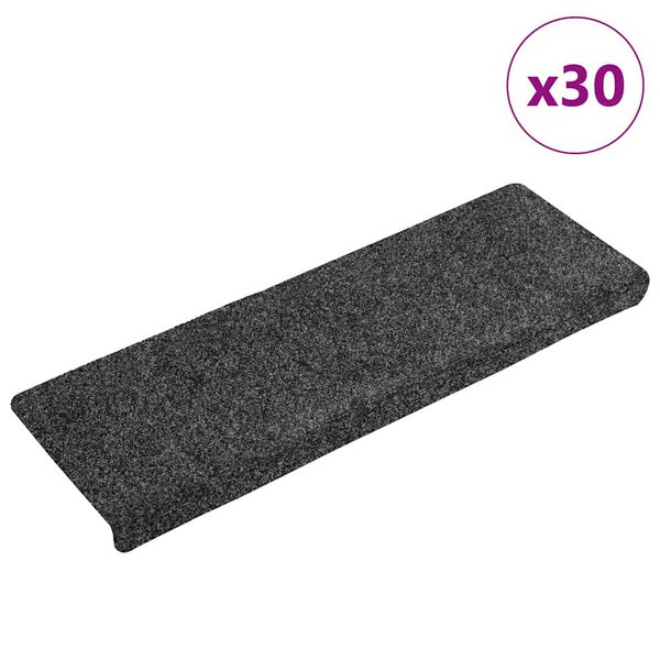 vidaXL Stufenmatten Selbstklebend 30 Stk. 65x21x4 cm Grau Rechteckiger Rand