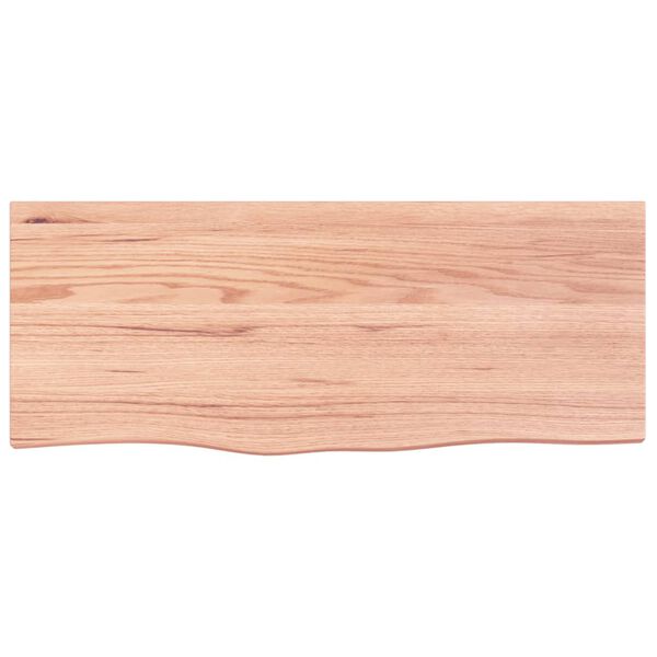 vidaXL Tischplatte Hellbraun 100x40x(2-6)cm Massivholz Eiche Behandelt