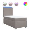 vidaXL Boxspringbett mit Matratze Taupe 80x200 cm Stoff