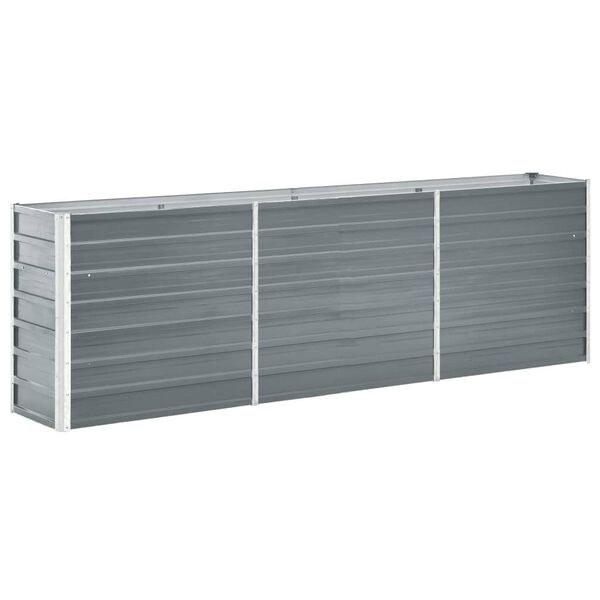 vidaXL Hochbeet Verzinkter Stahl 240x40x77 cm Grau
