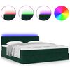 vidaXL Ottoman-Bett mit Matratzen & LEDs Dunkelgr&uuml;n 200x200 cm Samt