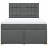 vidaXL Boxspringbett mit Matratze Dunkelgrau 140x200 cm Stoff