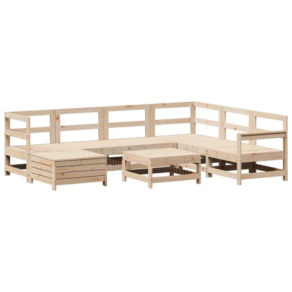 vidaXL 8-tlg. Garten-Sofagarnitur Massivholz Kiefer