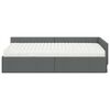 vidaXL Eckbettgestell mit Matratze Sonstiges 2 pcs Grau Stoff