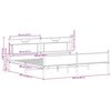 vidaXL Metallbett ohne Matratze Braun Eichen-Optik 200x200 cm