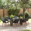 vidaXL Garten Essgruppe mit Kissen 7 pcs Schwarz Poly-Rattan